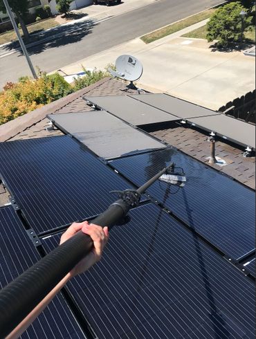 POV solar panel cleaning