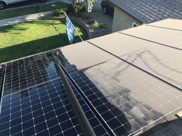 side by side solar panel cleaning