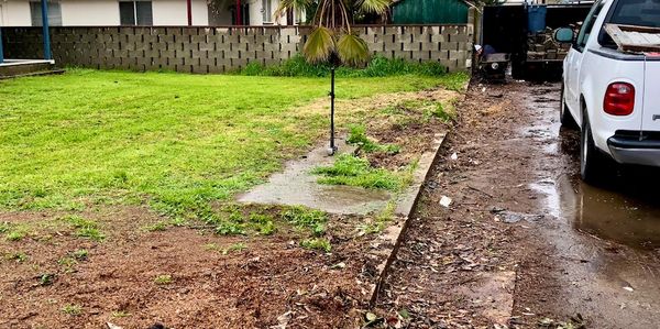 old concrete wall thrown away