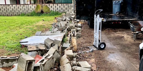 removing old concrete wall