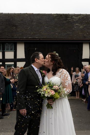 Wedding Photography: confetti shot at the plough inn