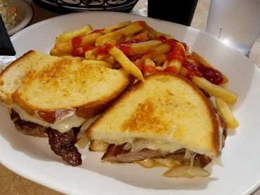 Toasted Sandwich with French Fries at the Raceway Diner