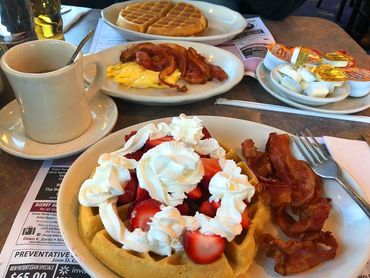 Belgian Waffle Deluxe at the Raceway Diner