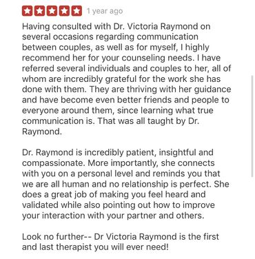 Dr. Victoria Raymond | Licensed Psychotherapist | couples counseling | therapy