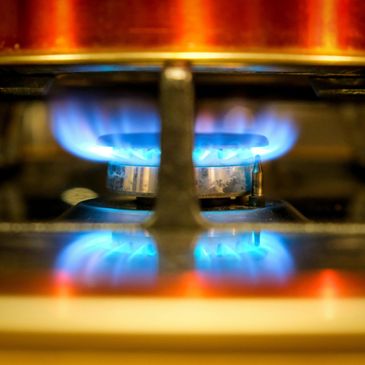 Gas cook top installation.