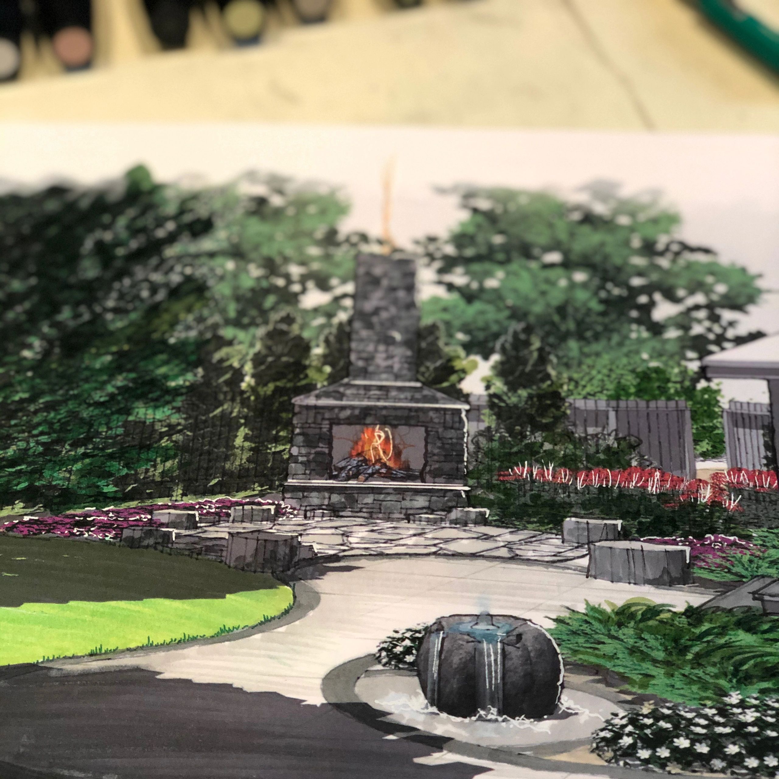 rendering, architecture, design, landscape, outdoor room