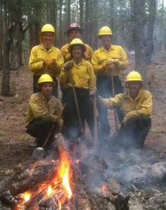 Fire crew during a burn operation