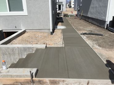 Sidewalk and walkout basement entry