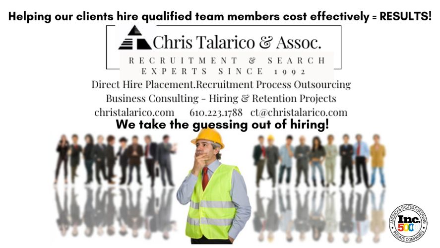 Chris Talarico & Assoc hire qualified talent employment agency staffing service skilled trades jobs 