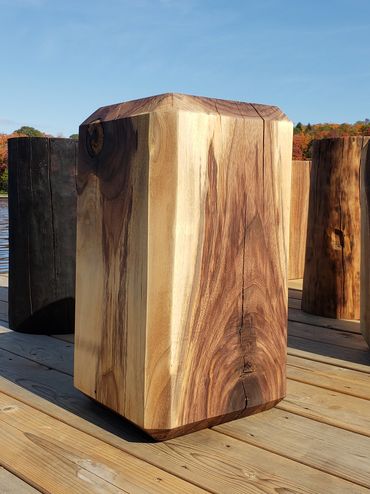Cherry Wood Minimalist Contemporary Side Table on Kawarthas Dock