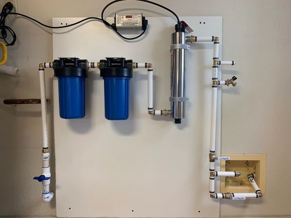 20 micron & 5 Micron Filter with UV Light to treat sediment & Bacteria