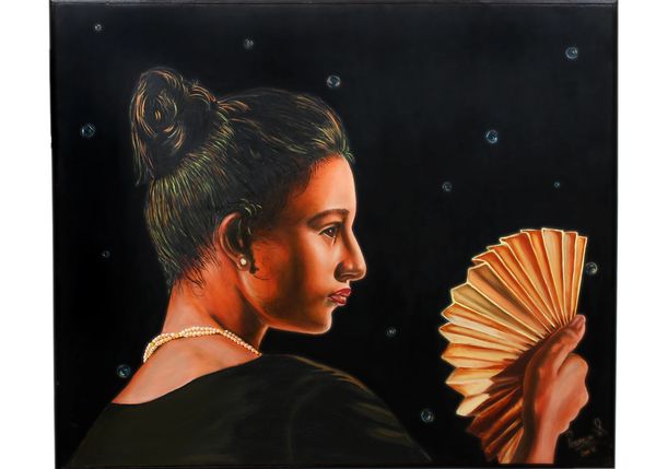 A Girl With a Pearl(Oil on Canvas)