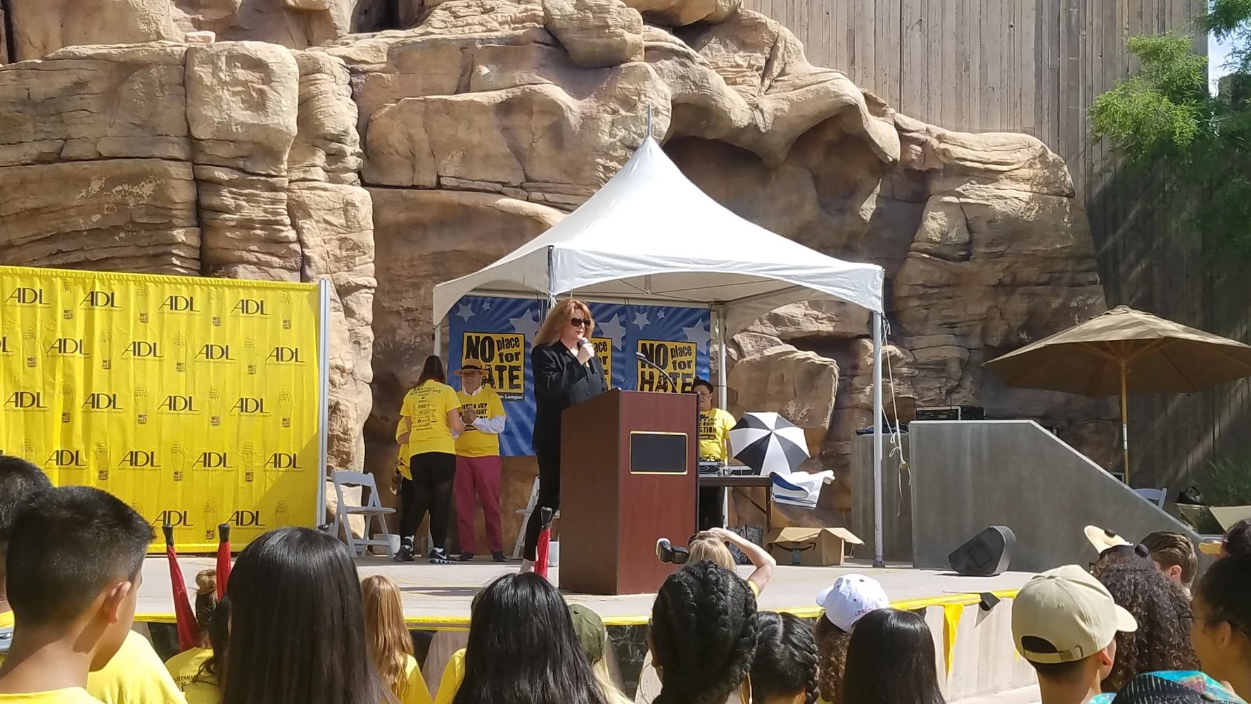 Ellen is known for her work against bullying and was pleased to speak at the ADL Walk Against Hate.