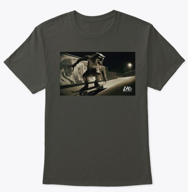 Lunar Harvest Collective Classic Crew Neck Comfortsoft T-Shirt, Skate-Wolf