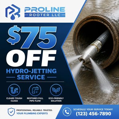 $75 off hydro-jetting service from Proline Rooter LLC.