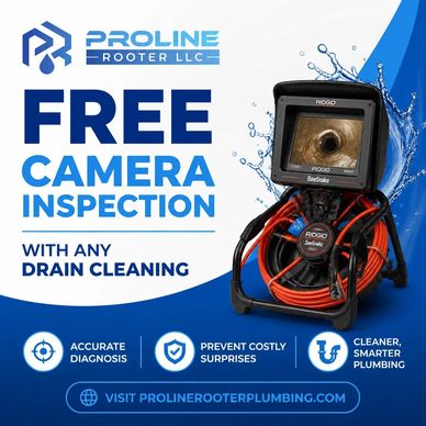 Proline Rooter offers free camera inspection with drain cleaning.