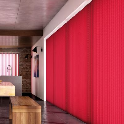 Bright red vertical blind