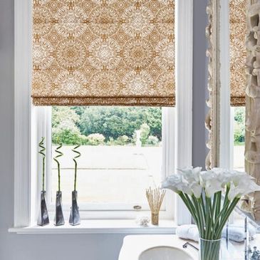 roman blind in mandala fabric design