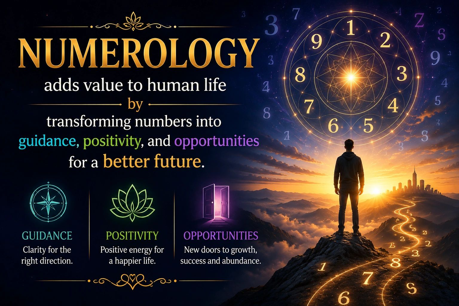 Numerology transforms numbers into guidance, positivity, and opportunities for a better future.