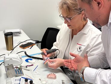 denture department manager mona of precision esthetics during her zimvie course west palm beach