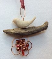 Mixed-media: polymer clay, driftwood, copper, glass