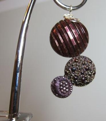 Highly unusual copper luster glass buttons creating beautiful necklace.