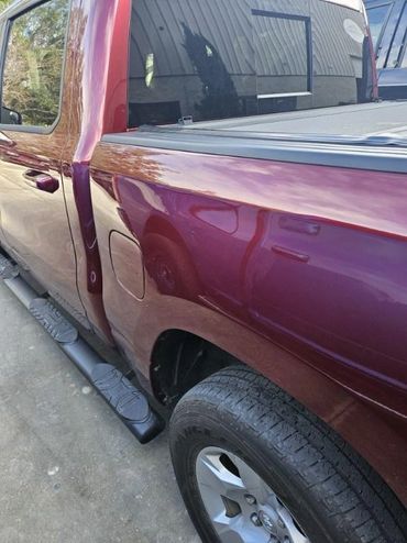 Top Repair Red Truck After - Florida Dent Solutions