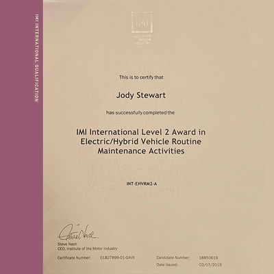 Institute of the Motor Industry Certification - Florida Dent Solutions