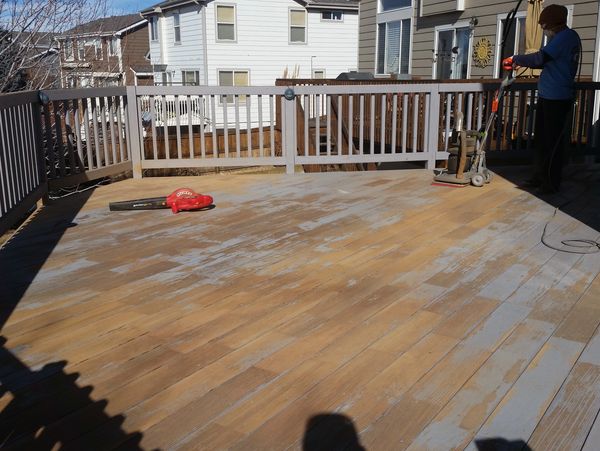 Removing old deck stain. Stain removal