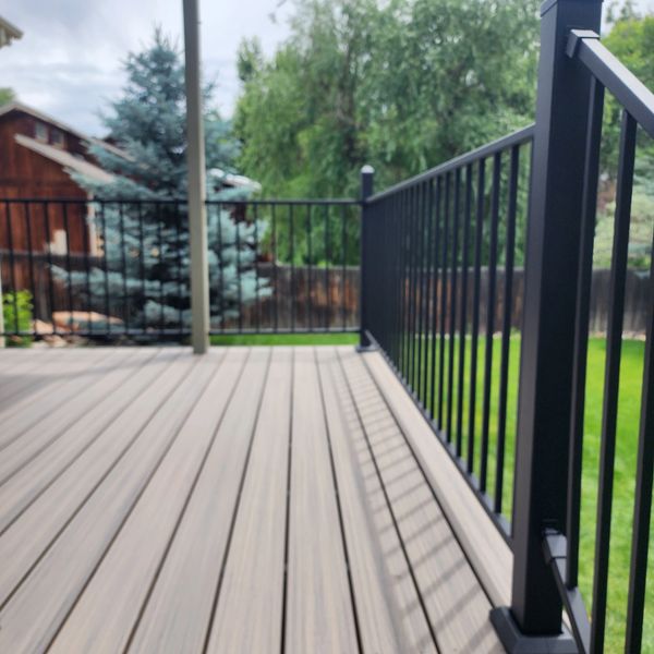Trex enhanced naturals decking, with Fortress railing 