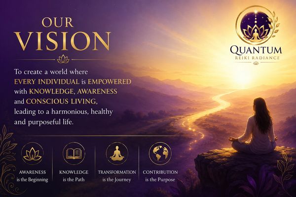 Quantum Reiki Radiance vision inspiring knowledge, awareness, conscious living and meaningful transformation through lifelong learning.