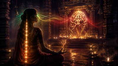 देवीच्या गर्भगृहासमोर भारतीय महिलेला जाणवणारा शक्तिस्पर्श, मेरुदंडातील ऊर्जा प्रवाह आणि आध्यात्मिक अनुभूती