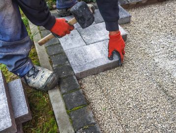 Laying a brick patio