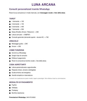 Per consulti personali scrivimi su WhatsApp
