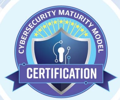 Cybersecurity Maturity Model Certification 2.0 logo purple & blue with insert lock  & yellow stars