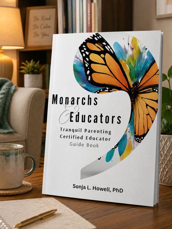 Book titled Monarchs and Educators by Sonja L. Howell, PhD, with a colorful butterfly design.