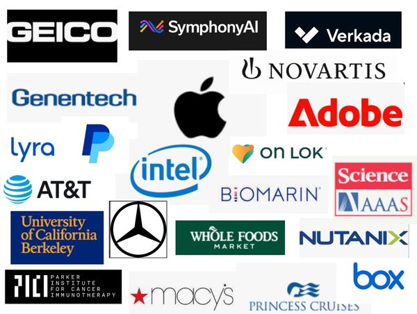 Companies' logos that hired Raquel Berlind.