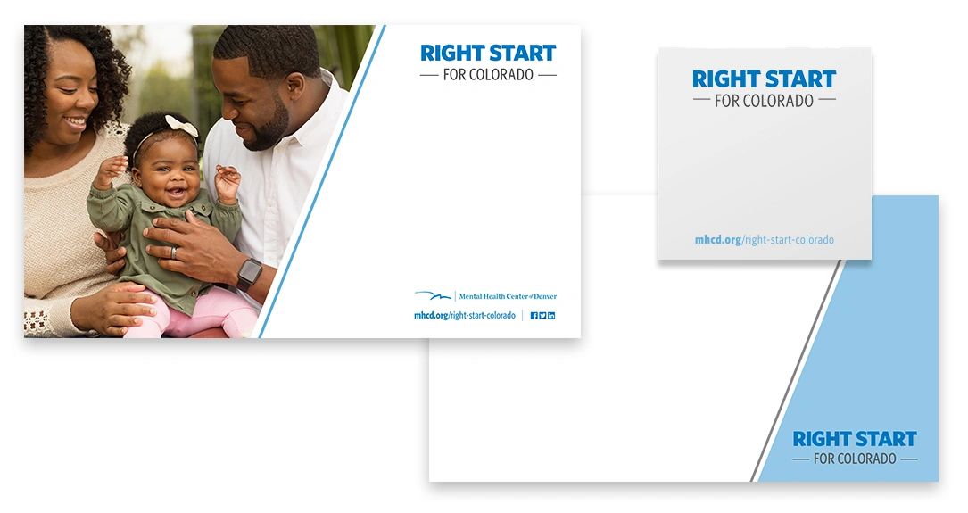 Right Start for Colorado PowerPoint template and notepad with logo