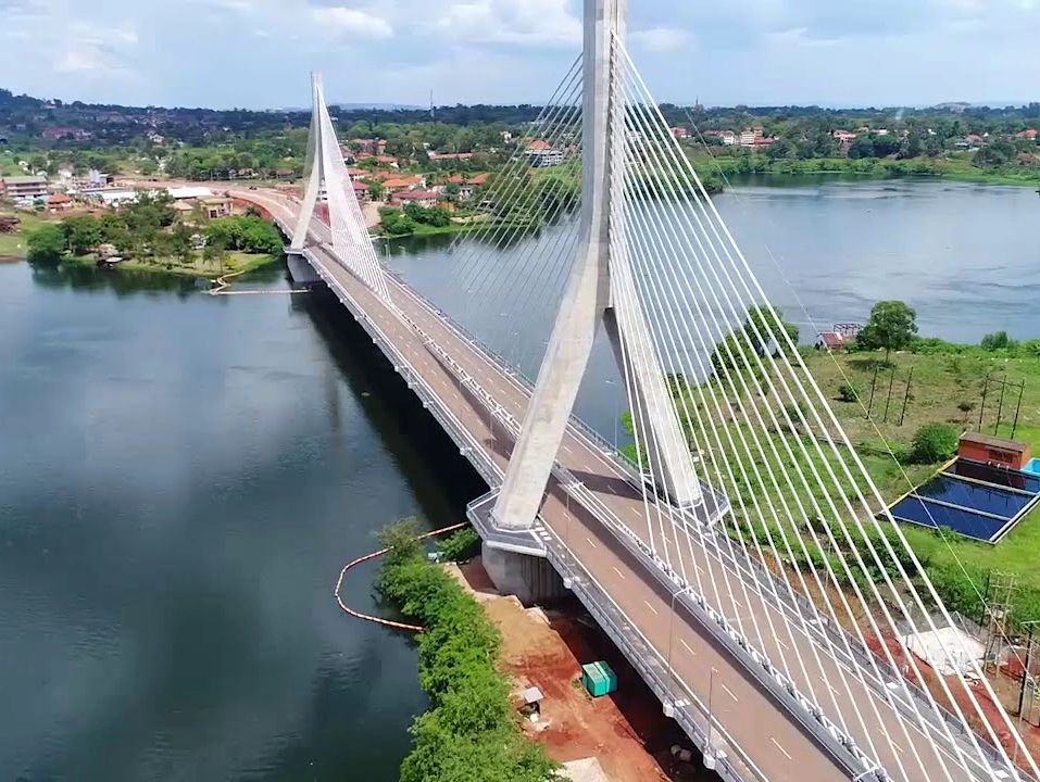 The new Jinja bridge on the Nile river.