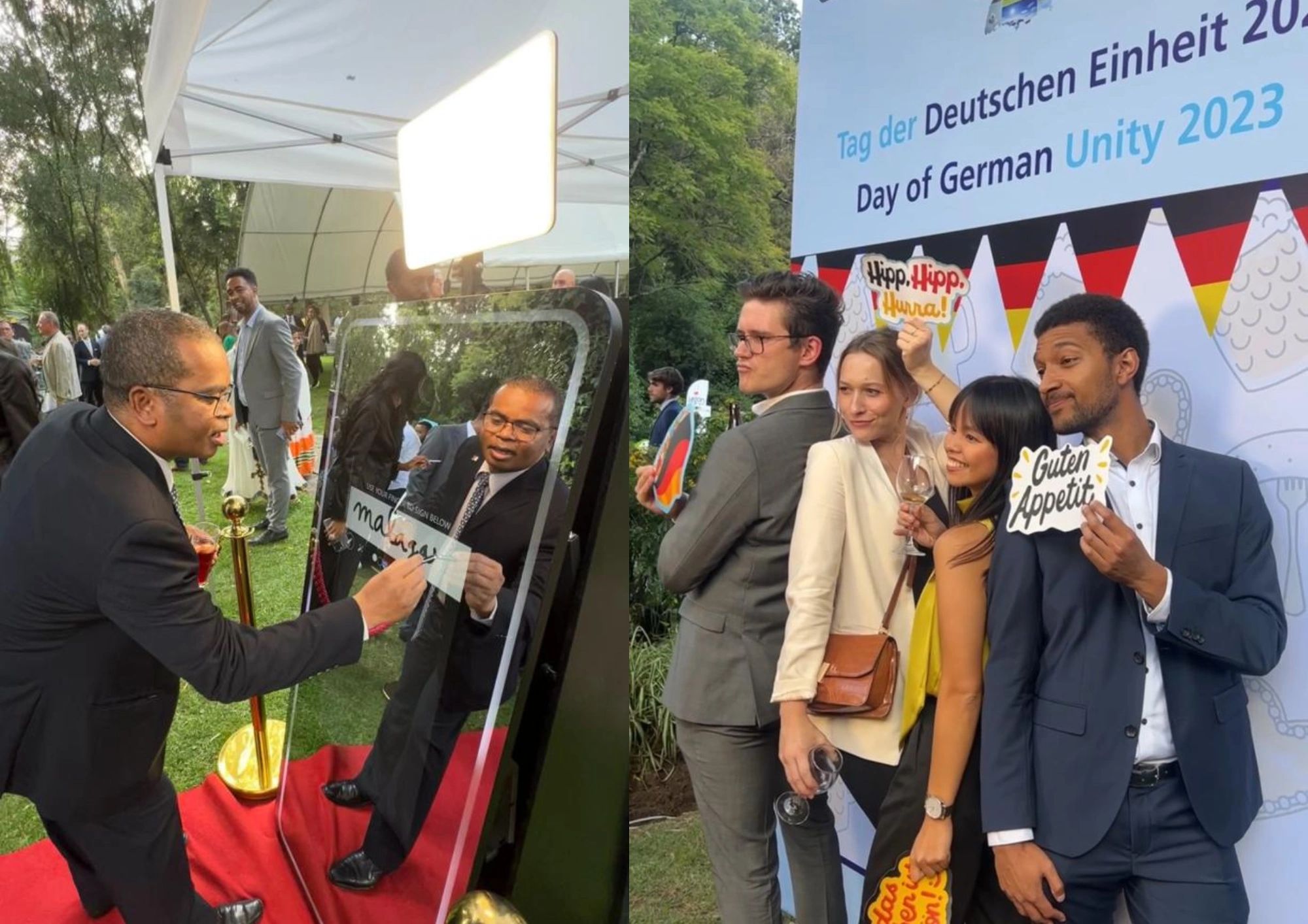 The Pink Ocean Mirror Photobooth in German Embassy Addis Ababa Ethiopia