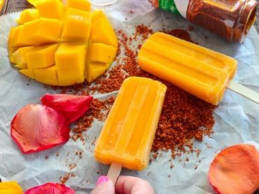 Mango paletas are one of our most popular flavors.