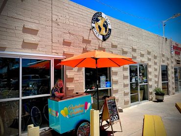 The Pedaling Paletas tricycle at the Round Trip Bike Shop in Casa Grande for an event.