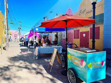 The Pedaling Paletas tricycle at the Casa Grande Main Street Market.