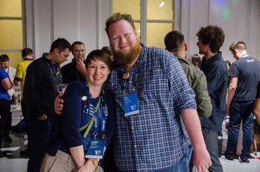 The very first ever photo of Baba (Kateřina) and Hubdy (Nick) - taken at the IAESTE AC, Warsaw