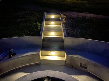 concrete steps with installed lighting electrical features in Sevierville Tennessee