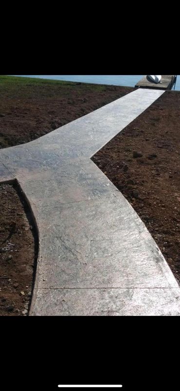 decorative stamped stained concrete ramp in Dandridge Tennessee