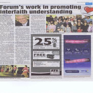 Hastings and District Interfaith Forum promotes understanding among diverse religious communities with events and cultural activities.