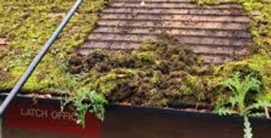 heavy moss on roof requiring a clean scrape