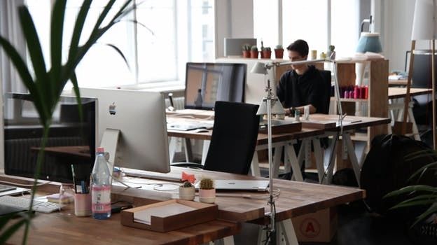 Person in an open plan office