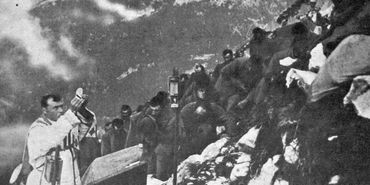 Catholic Mass on mountain, WW2